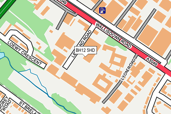 BH12 5HD map - OS OpenMap – Local (Ordnance Survey)