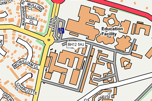 BH12 5HJ map - OS OpenMap – Local (Ordnance Survey)