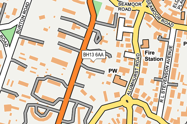 BH13 6AA map - OS OpenMap – Local (Ordnance Survey)