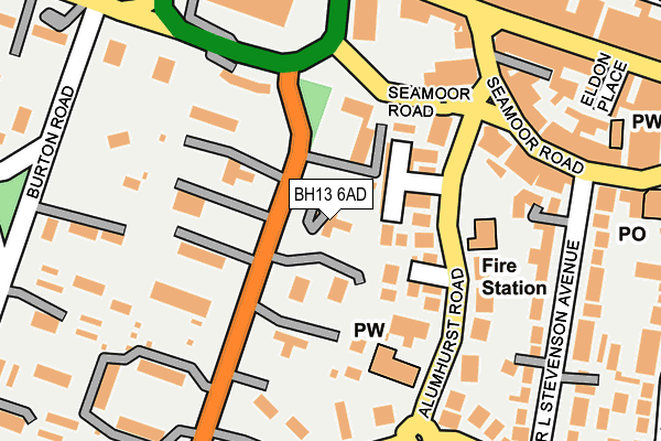 BH13 6AD map - OS OpenMap – Local (Ordnance Survey)