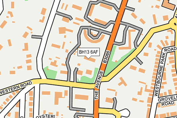 BH13 6AF map - OS OpenMap – Local (Ordnance Survey)
