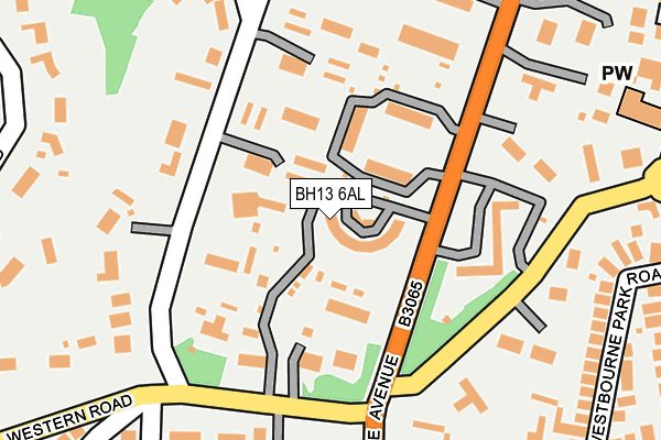 BH13 6AL map - OS OpenMap – Local (Ordnance Survey)