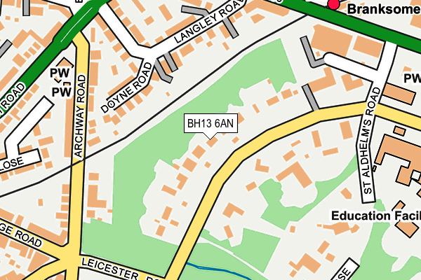 BH13 6AN map - OS OpenMap – Local (Ordnance Survey)