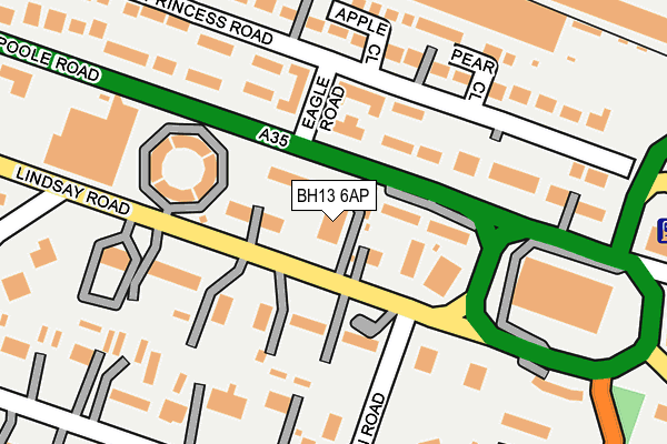 BH13 6AP map - OS OpenMap – Local (Ordnance Survey)