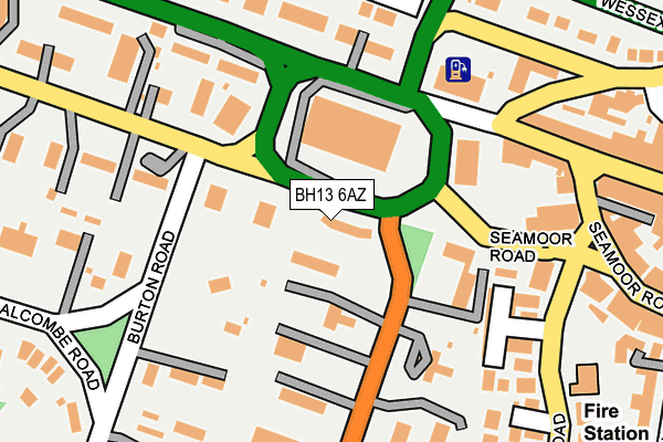 BH13 6AZ map - OS OpenMap – Local (Ordnance Survey)