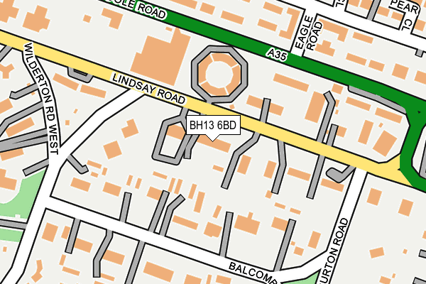 BH13 6BD map - OS OpenMap – Local (Ordnance Survey)
