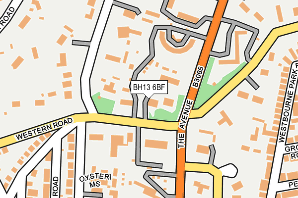 BH13 6BF map - OS OpenMap – Local (Ordnance Survey)