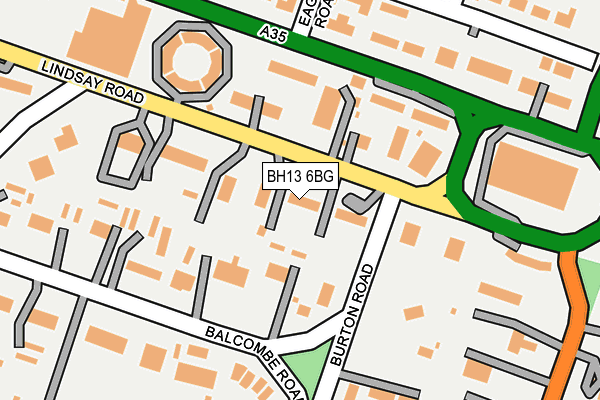 BH13 6BG map - OS OpenMap – Local (Ordnance Survey)