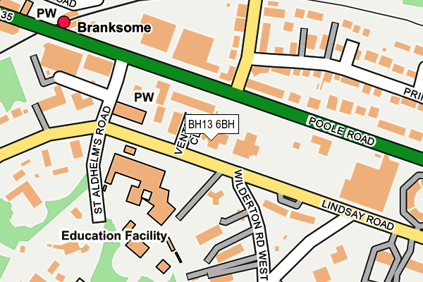 BH13 6BH map - OS OpenMap – Local (Ordnance Survey)