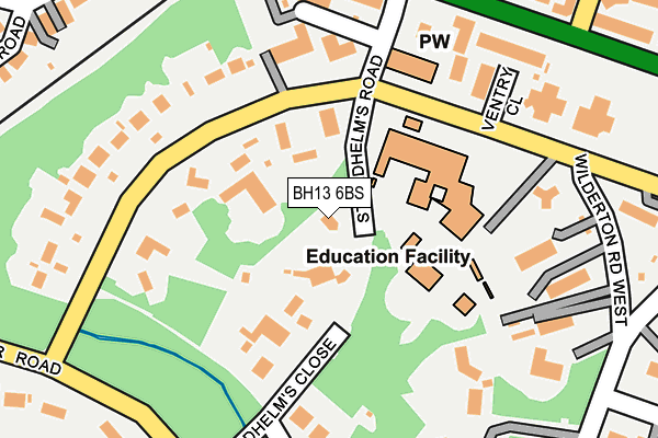 BH13 6BS map - OS OpenMap – Local (Ordnance Survey)