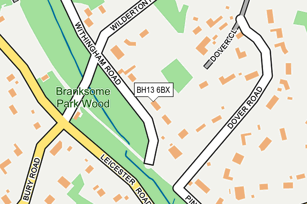 BH13 6BX map - OS OpenMap – Local (Ordnance Survey)