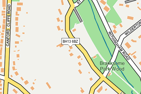 BH13 6BZ map - OS OpenMap – Local (Ordnance Survey)