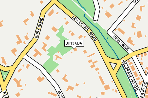 BH13 6DA map - OS OpenMap – Local (Ordnance Survey)