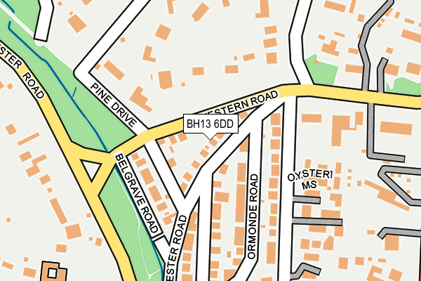 BH13 6DD map - OS OpenMap – Local (Ordnance Survey)