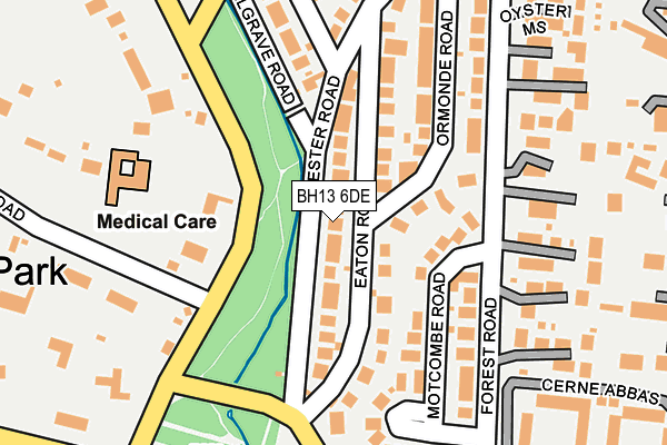 BH13 6DE map - OS OpenMap – Local (Ordnance Survey)