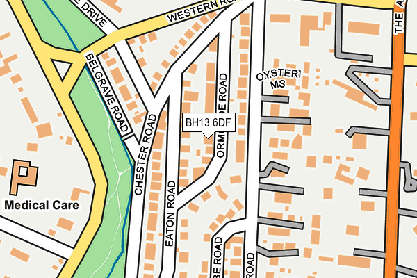 BH13 6DF map - OS OpenMap – Local (Ordnance Survey)