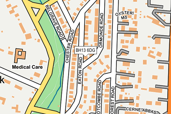 BH13 6DG map - OS OpenMap – Local (Ordnance Survey)