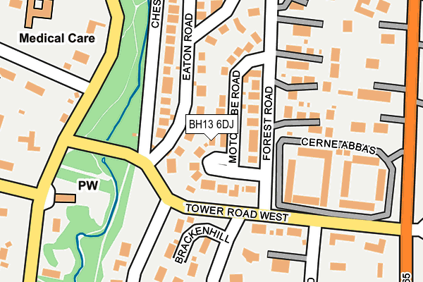 BH13 6DJ map - OS OpenMap – Local (Ordnance Survey)