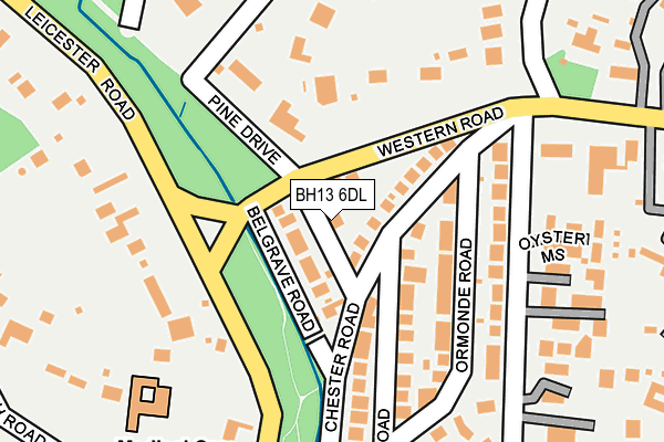 BH13 6DL map - OS OpenMap – Local (Ordnance Survey)