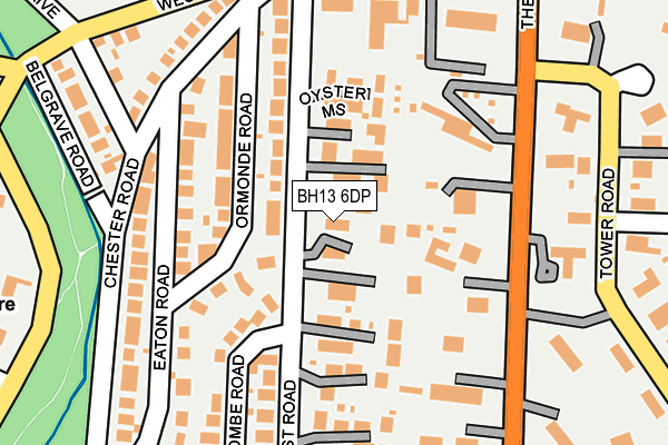 BH13 6DP map - OS OpenMap – Local (Ordnance Survey)