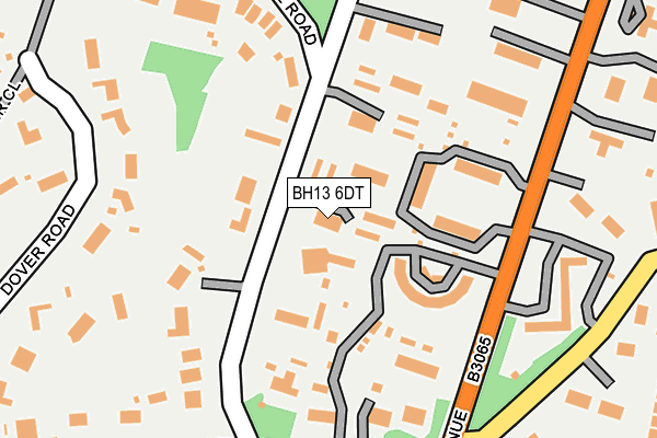 BH13 6DT map - OS OpenMap – Local (Ordnance Survey)