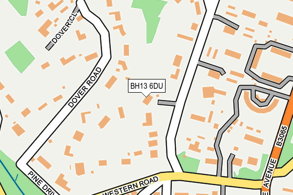 BH13 6DU map - OS OpenMap – Local (Ordnance Survey)