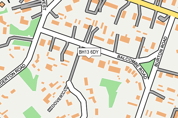 BH13 6DY map - OS OpenMap – Local (Ordnance Survey)