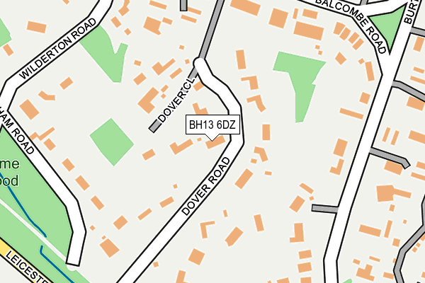 BH13 6DZ map - OS OpenMap – Local (Ordnance Survey)