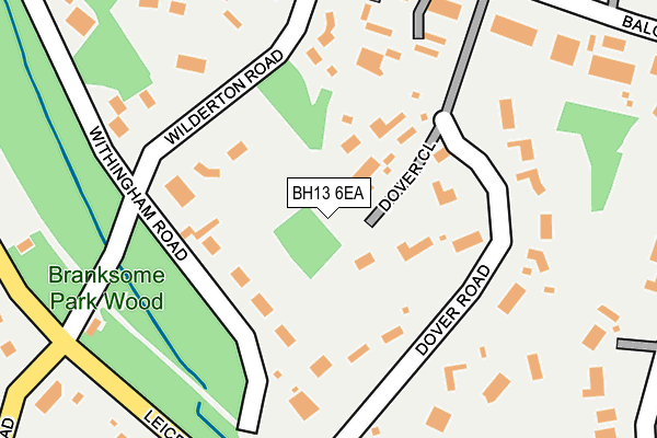 BH13 6EA map - OS OpenMap – Local (Ordnance Survey)