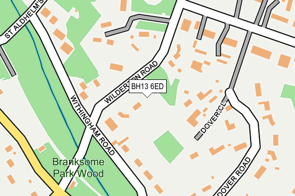 BH13 6ED map - OS OpenMap – Local (Ordnance Survey)