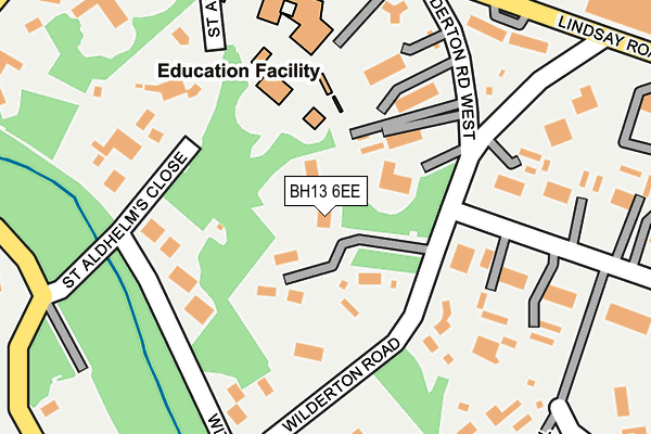 BH13 6EE map - OS OpenMap – Local (Ordnance Survey)