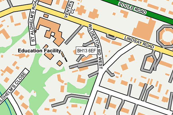 BH13 6EF map - OS OpenMap – Local (Ordnance Survey)