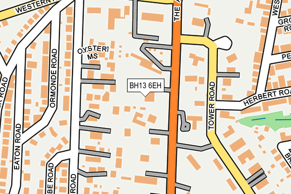 BH13 6EH map - OS OpenMap – Local (Ordnance Survey)