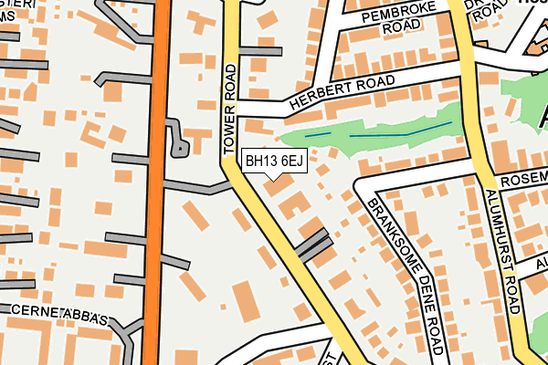 BH13 6EJ map - OS OpenMap – Local (Ordnance Survey)
