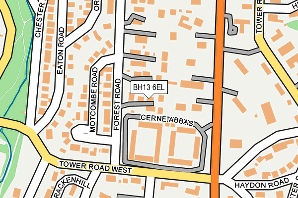 BH13 6EL map - OS OpenMap – Local (Ordnance Survey)
