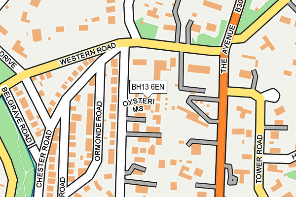 BH13 6EN map - OS OpenMap – Local (Ordnance Survey)