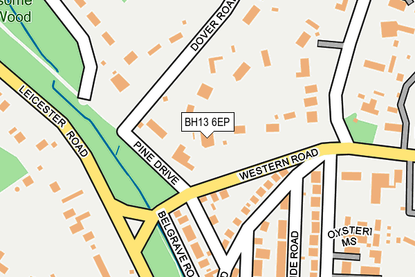 BH13 6EP map - OS OpenMap – Local (Ordnance Survey)