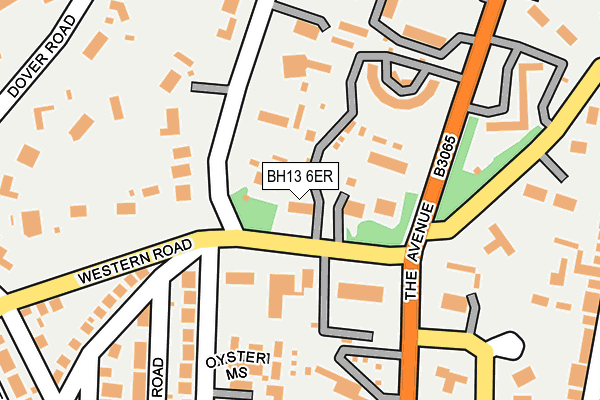 BH13 6ER map - OS OpenMap – Local (Ordnance Survey)