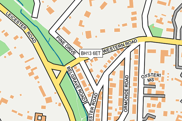 BH13 6ET map - OS OpenMap – Local (Ordnance Survey)