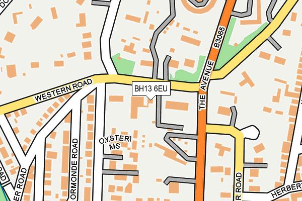 BH13 6EU map - OS OpenMap – Local (Ordnance Survey)