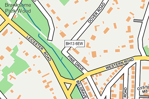 BH13 6EW map - OS OpenMap – Local (Ordnance Survey)