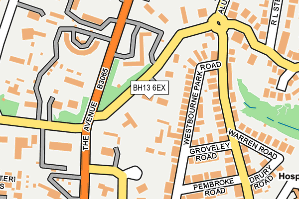 BH13 6EX map - OS OpenMap – Local (Ordnance Survey)