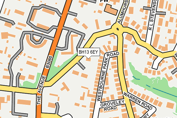 BH13 6EY map - OS OpenMap – Local (Ordnance Survey)