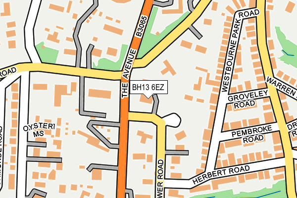 BH13 6EZ map - OS OpenMap – Local (Ordnance Survey)