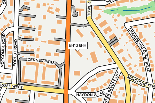 BH13 6HH map - OS OpenMap – Local (Ordnance Survey)