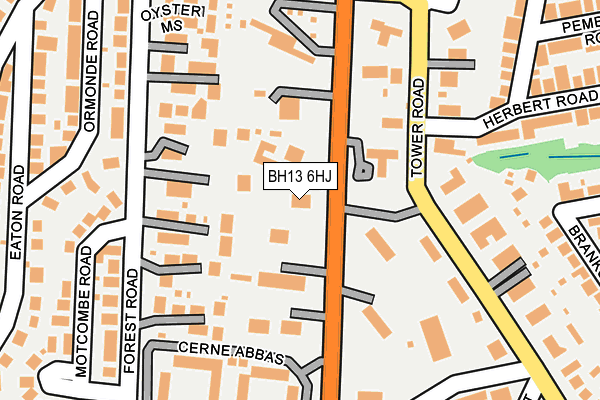 BH13 6HJ map - OS OpenMap – Local (Ordnance Survey)