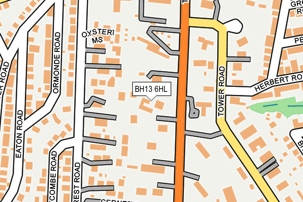 BH13 6HL map - OS OpenMap – Local (Ordnance Survey)