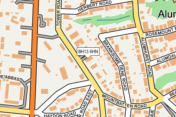 BH13 6HN map - OS OpenMap – Local (Ordnance Survey)