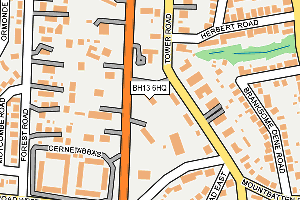 BH13 6HQ map - OS OpenMap – Local (Ordnance Survey)