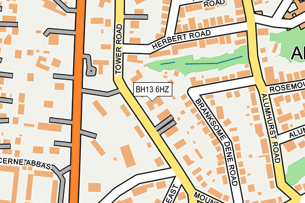 BH13 6HZ map - OS OpenMap – Local (Ordnance Survey)